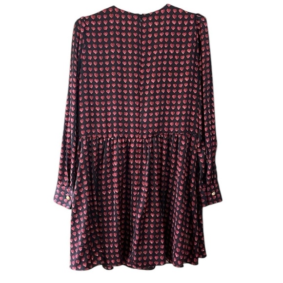 ZARA Heart Print Babydoll Mini Dress NWT Size Large - Picture 4 of 15